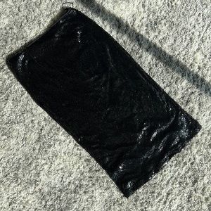Black Sequin Pencil Skirt